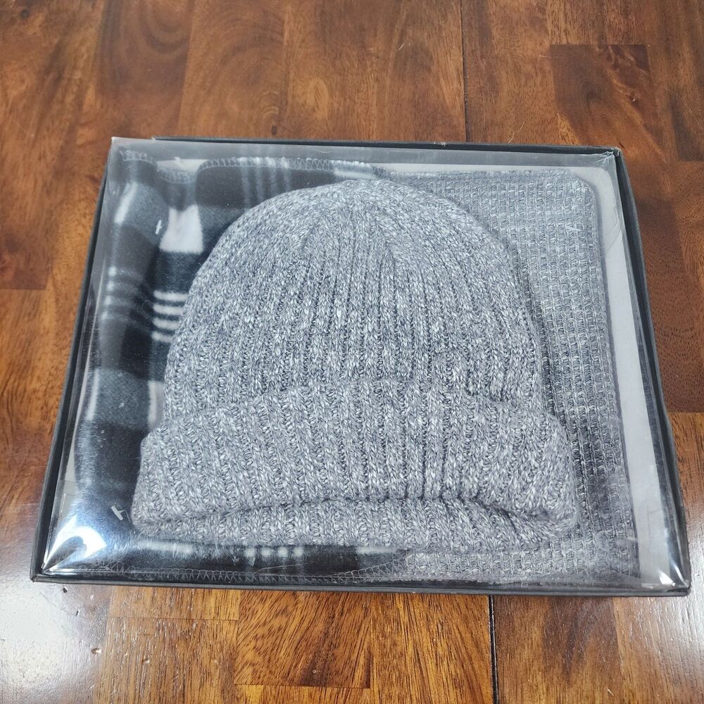Unisex Winter Hat and Scarf Grey New